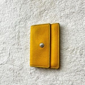 Coach leather yellow card holder